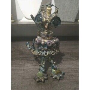 Industrial Steampunk Folk Art Creature Mixed Metal Vintage Sculpture